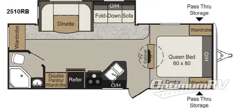 2015 Keystone Passport 2510RB Grand Touring RV Floorplan Photo