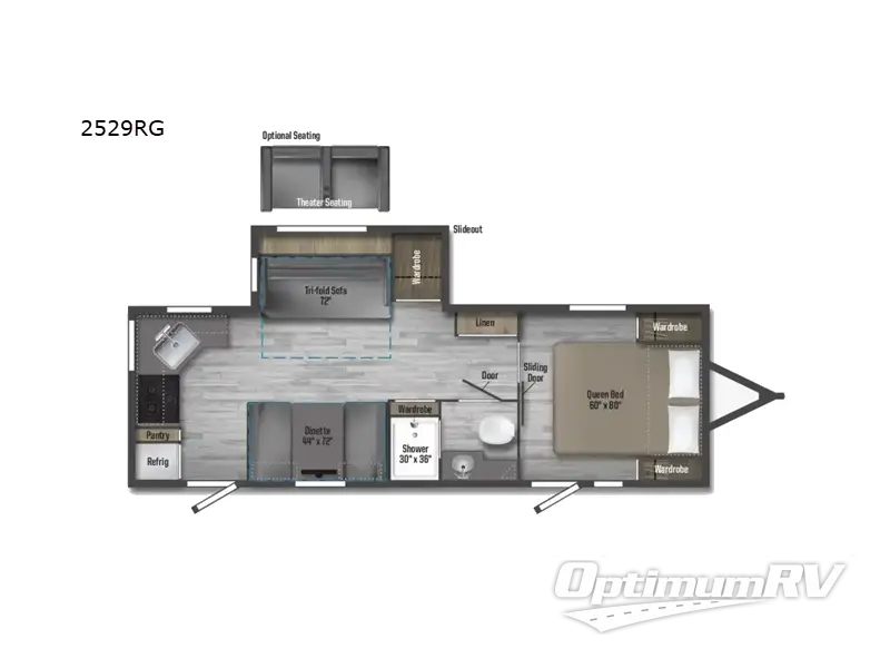 2022 Winnebago Towables Minnie 2529RG RV Floorplan Photo