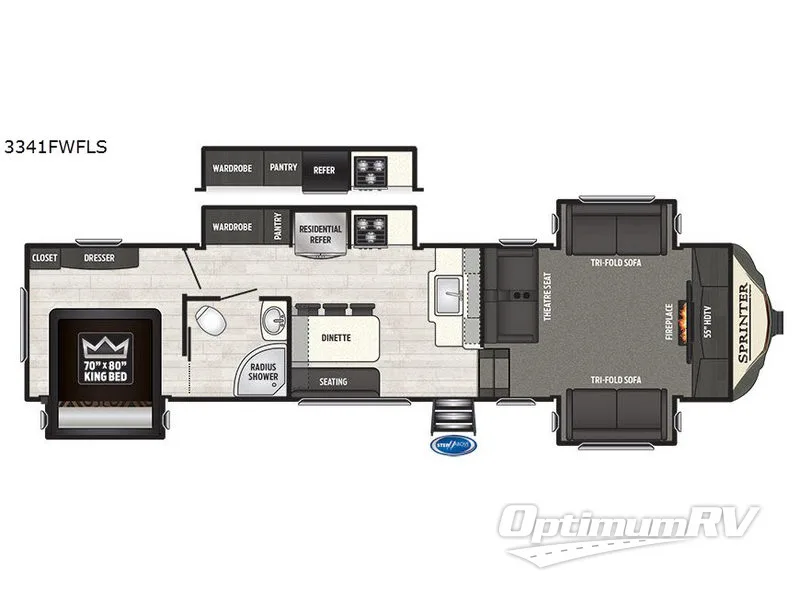 2018 Keystone Sprinter 3341FWFLS RV Floorplan Photo