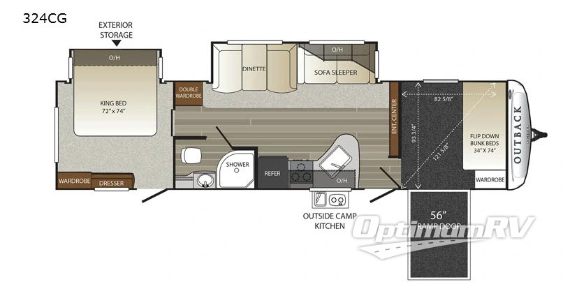 2017 Keystone Outback 324CG RV Floorplan Photo