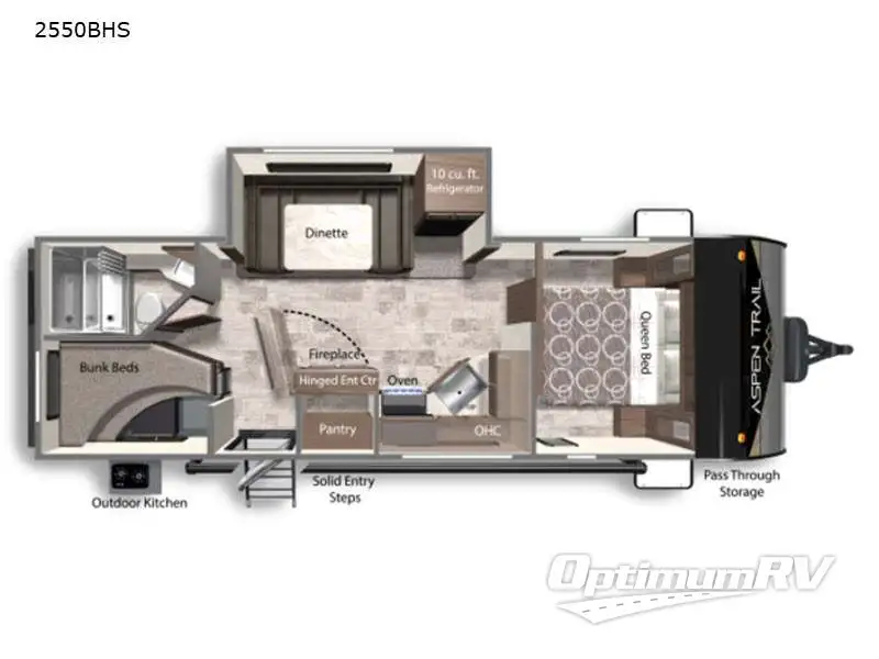 2021 Dutchmen Aspen Trail 2550BHS RV Floorplan Photo