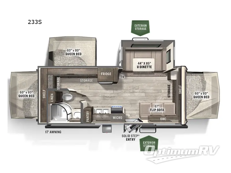 2022 Forest River Flagstaff Shamrock 233S RV Floorplan Photo