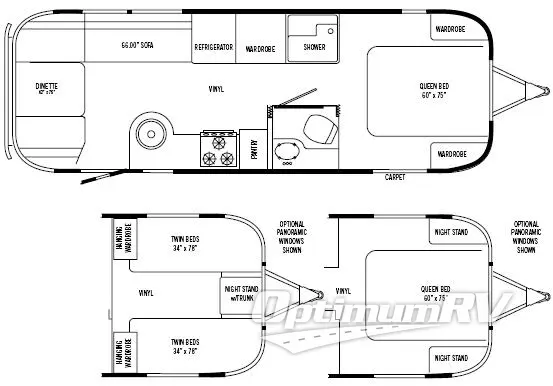 2009 Airstream International Ocean Breeze 27 FB RV Floorplan Photo