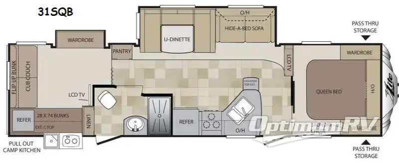 2014 Keystone Cougar X-Lite 31SQB RV Floorplan Photo