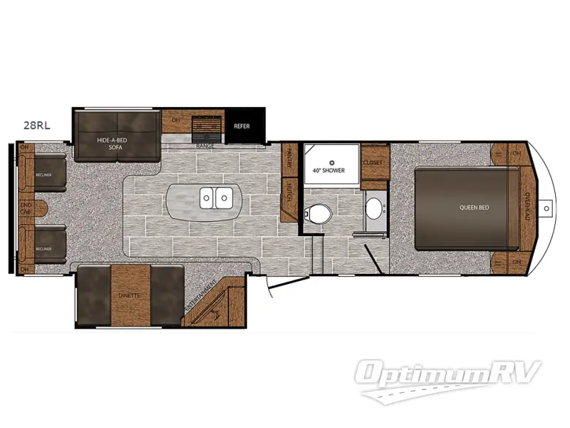 2018 Prime Time Crusader LITE 28RL RV Floorplan Photo