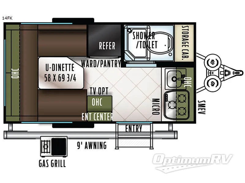 2018 Forest River Flagstaff E-Pro 14FK RV Floorplan Photo