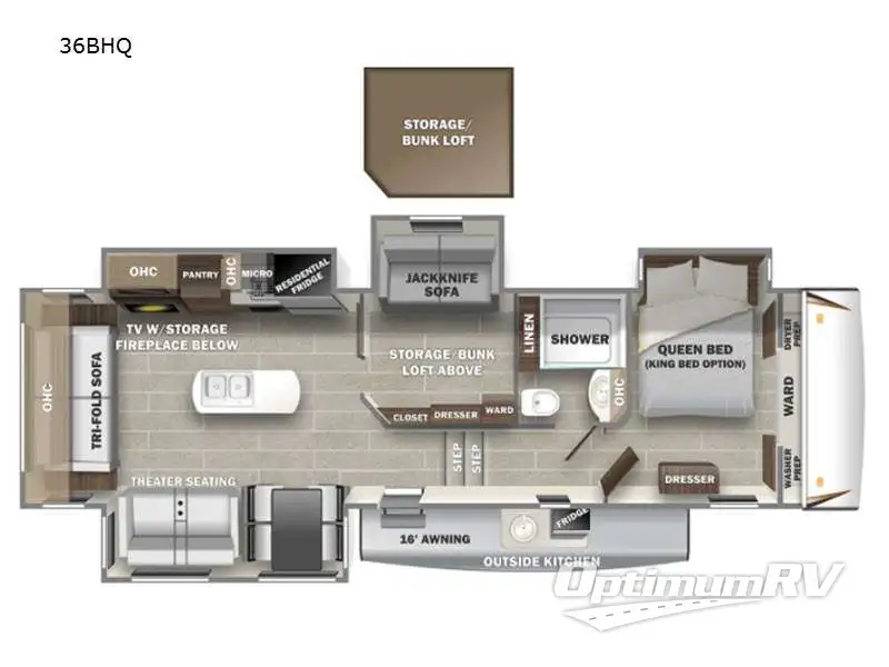 2021 Forest River Sabre 36BHQ RV Floorplan Photo