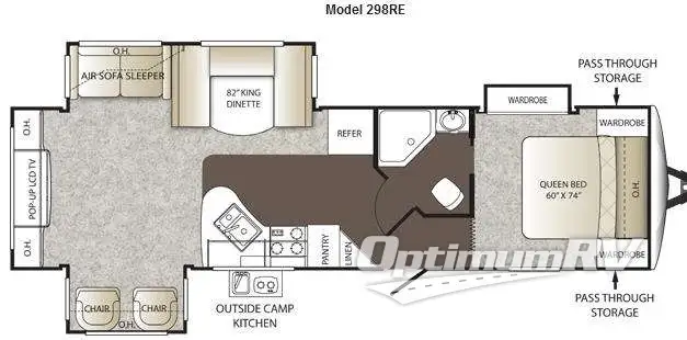 2012 Keystone Outback 298RE RV Floorplan Photo