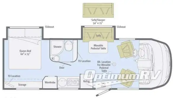 2011 Winnebago Via 25Q RV Floorplan Photo