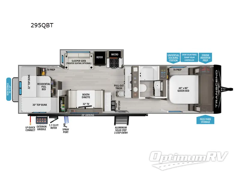 2025 Grand Design Transcend 295QBT RV Floorplan Photo