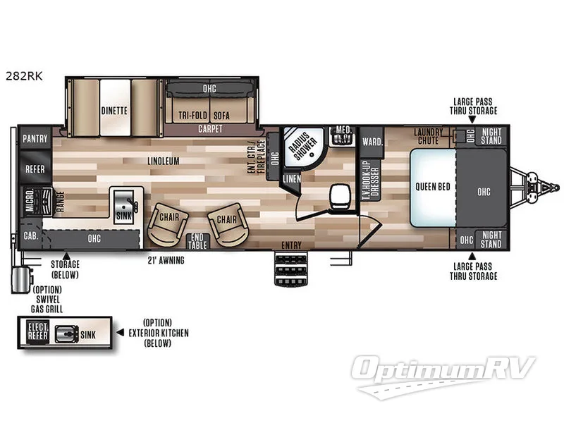 2017 Forest River Wildwood Heritage Glen 282RK RV Floorplan Photo