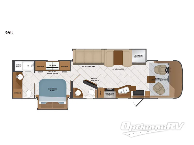 2019 Fleetwood Pace Arrow 36U RV Floorplan Photo