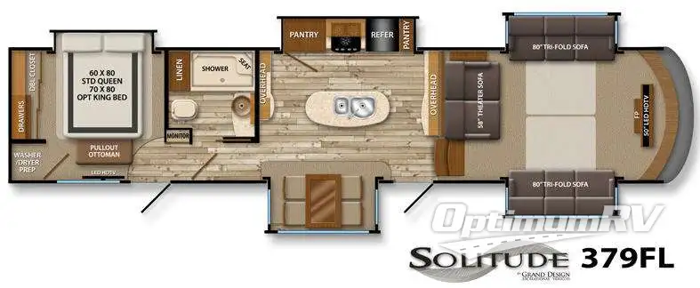 2015 Grand Design Solitude 379FL RV Floorplan Photo