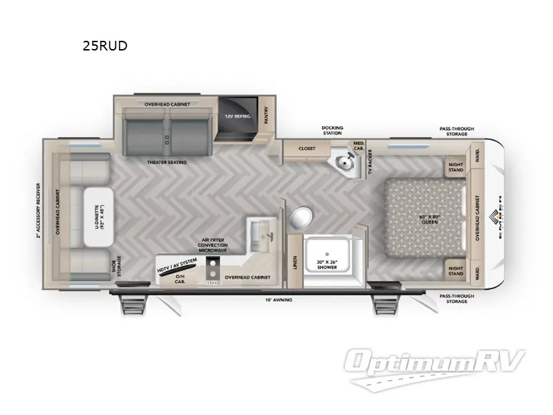 2025 Ember E-Series 25RUD RV Floorplan Photo