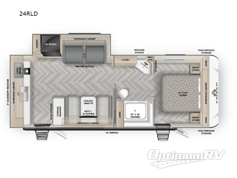 2025 Ember E-Series 24RLD RV Floorplan Photo