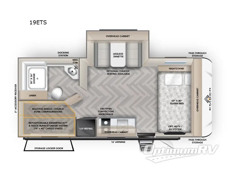 2025 Ember E-Series 19ETS RV Floorplan Photo