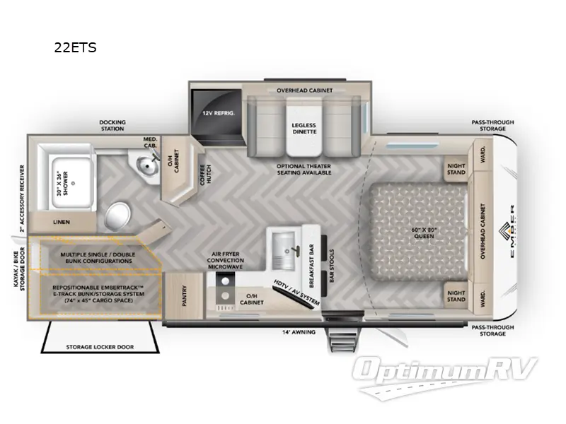 2025 Ember E-Series 22ETS RV Floorplan Photo