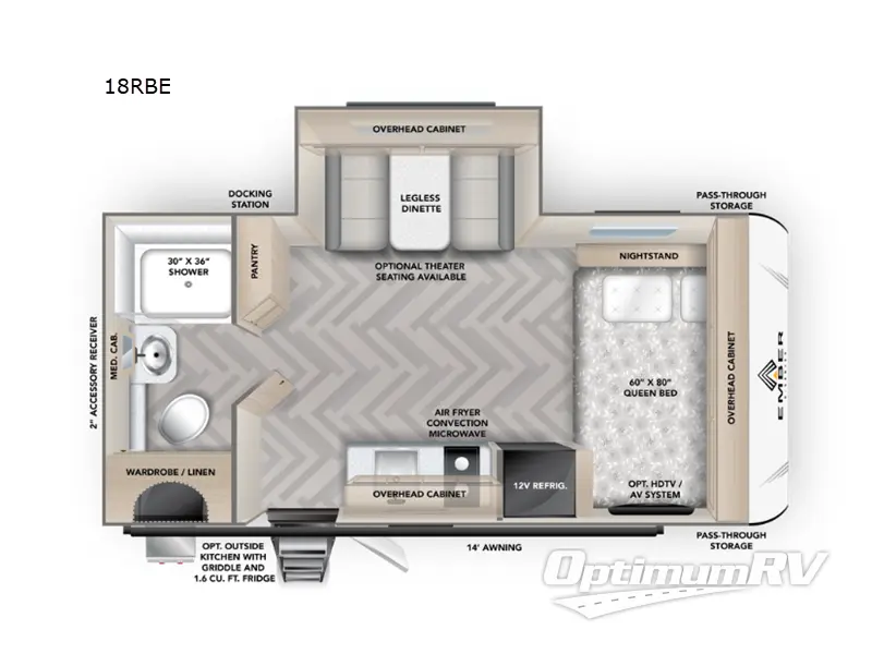 2025 Ember E-Series 18RBE RV Floorplan Photo