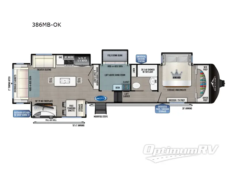 2025 East To West Tandara 386MB-OK RV Floorplan Photo