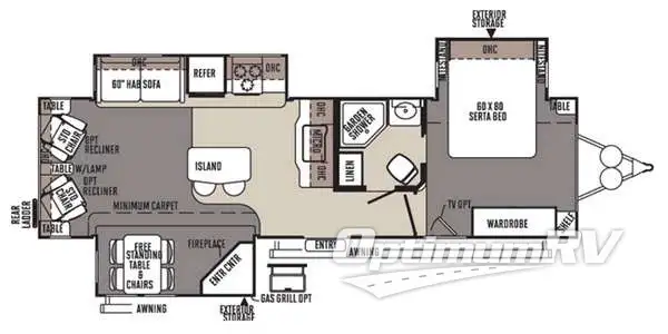 2015 Forest River Rockwood Signature Ultra Lite 8329SS RV Floorplan Photo