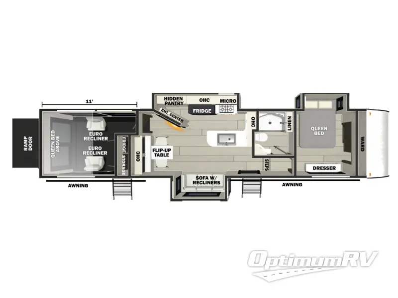 2025 Forest River Vengeance Rogue Armored 341GS11 RV Floorplan Photo