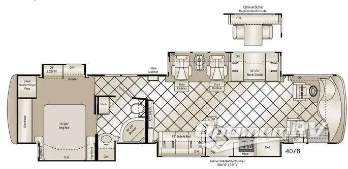 2010 Damon Tuscany 4078 RV Floorplan Photo