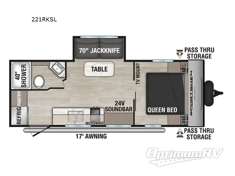 2025 KZ Sportsmen Select 221RKSL RV Floorplan Photo