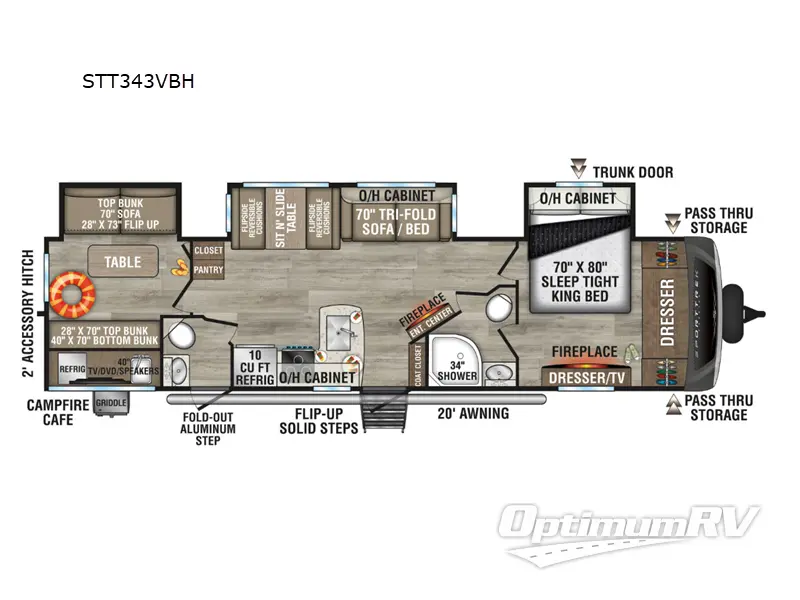 2025 Venture SportTrek Touring Edition STT343VBH RV Floorplan Photo