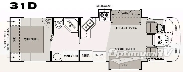 2008 Four Winds Hurricane 31D RV Floorplan Photo