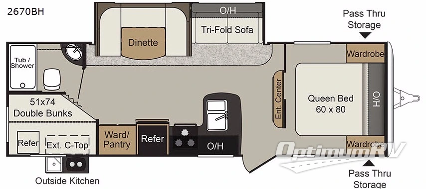 2018 Keystone Passport 2670BH Grand Touring RV Floorplan Photo