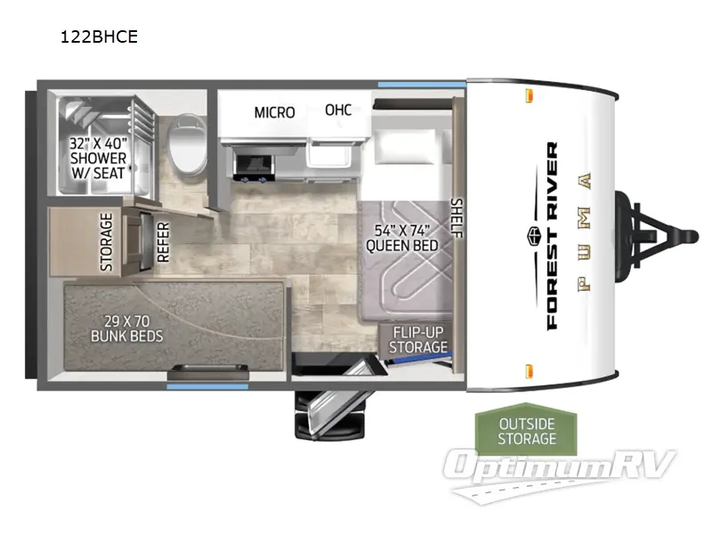 2025 Palomino Puma Camping Edition 122BHCE RV Floorplan Photo