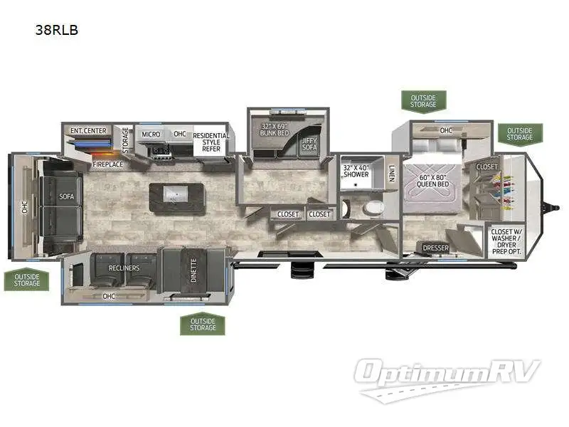 2025 Palomino Puma Destination 38RLB RV Floorplan Photo