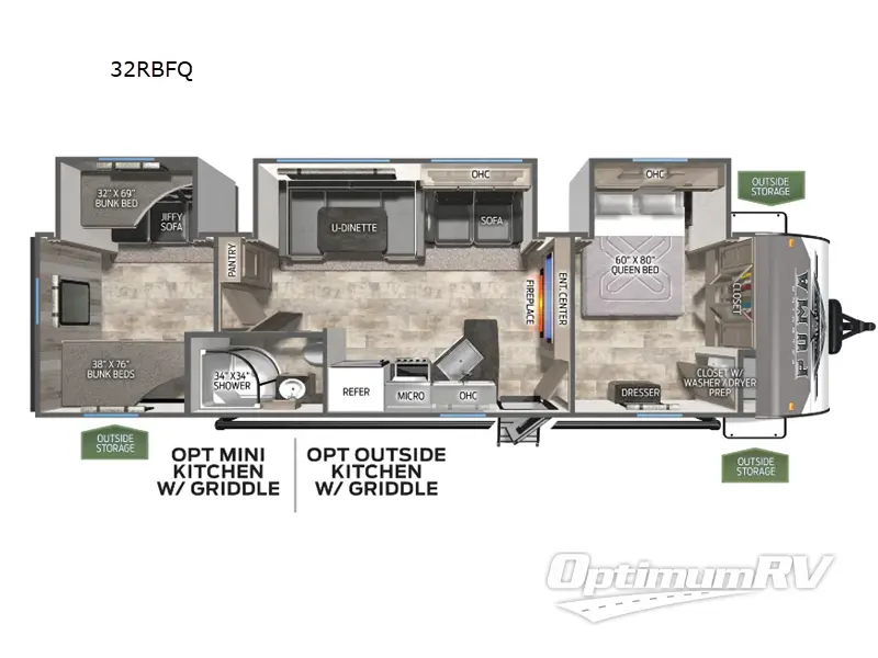 2025 Palomino Puma 32RBFQ RV Floorplan Photo