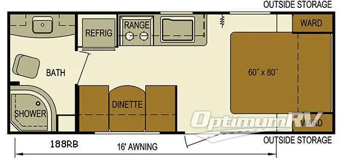 2016 Skyline Nomad Dart 188RB RV Floorplan Photo