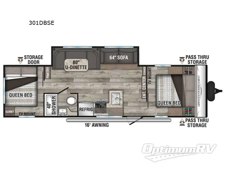 2021 KZ Sportsmen SE 301DBSE RV Floorplan Photo