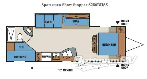 2014 KZ Sportsmen Show Stopper S280BHSS RV Floorplan Photo