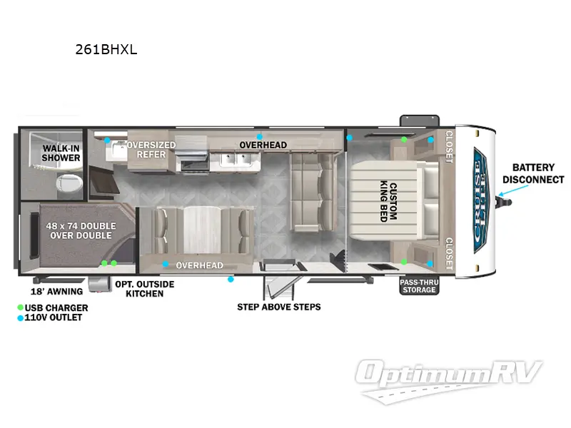 2023 Forest River Salem Cruise Lite 261BHXL RV Floorplan Photo