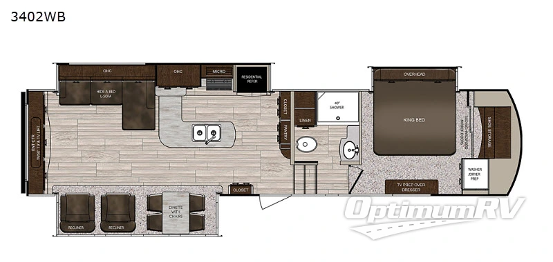 2019 Prime Time Sanibel 3402WB RV Floorplan Photo