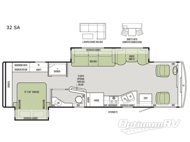 2017 Tiffin Allegro 32 SA RV Floorplan Photo