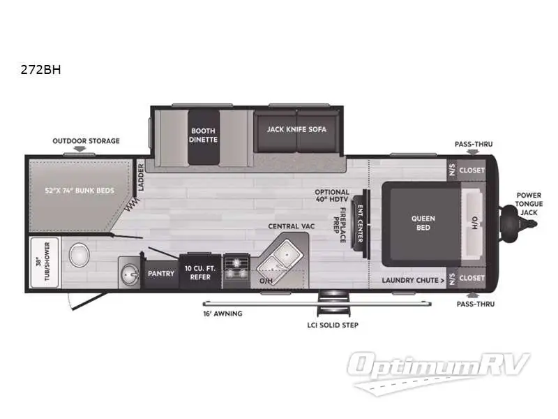 2022 Keystone Hideout 272BH RV Floorplan Photo