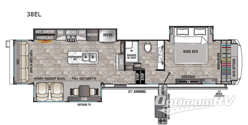 2020 Forest River Cedar Creek Champagne Edition 38EL RV Floorplan Photo