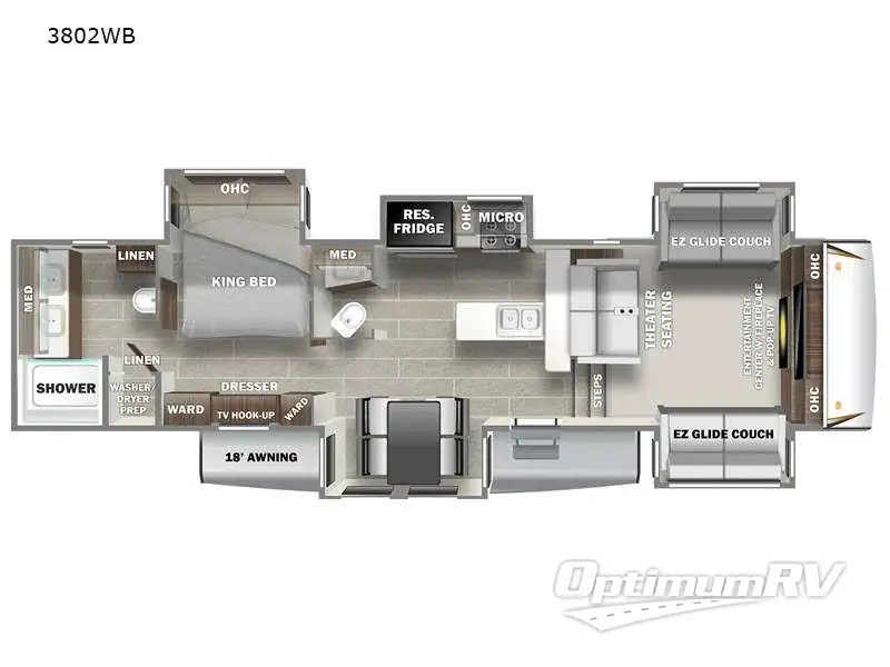 2021 Prime Time Sanibel 3802WB RV Floorplan Photo