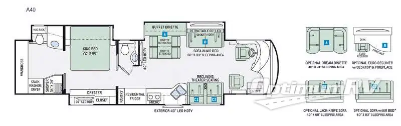 2016 Thor Venetian A40 RV Floorplan Photo