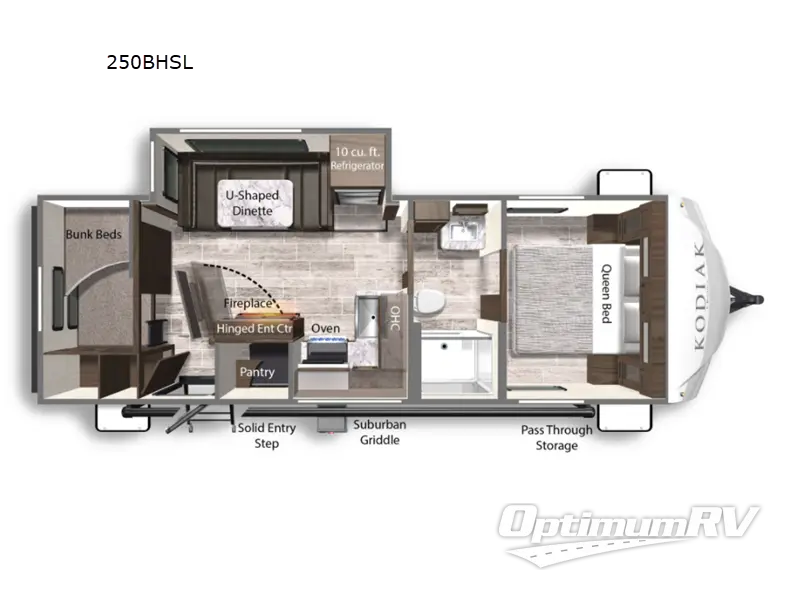 2023 Dutchmen Kodiak Ultra-Lite 250BHSL RV Floorplan Photo