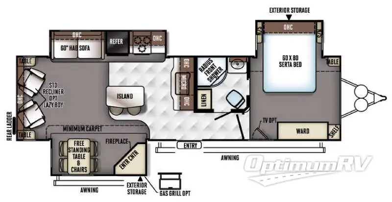 2016 Forest River Rockwood Signature Ultra Lite 8329SS RV Floorplan Photo