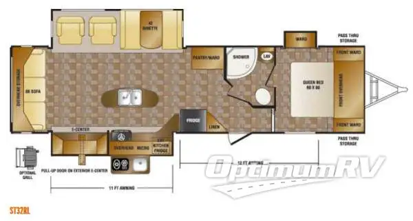 2014 CrossRoads Sunset Trail Reserve ST32RL RV Floorplan Photo