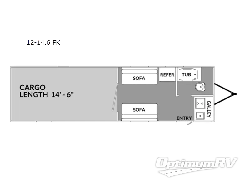 2022 Genesis Supreme Overnighter 12-14.6FK RV Floorplan Photo