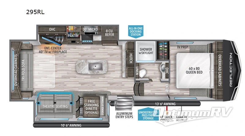 2021 Grand Design Reflection 150 Series 295RL RV Floorplan Photo