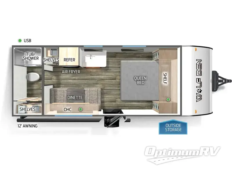 2025 Forest River Cherokee Wolf Pup 17EV RV Floorplan Photo