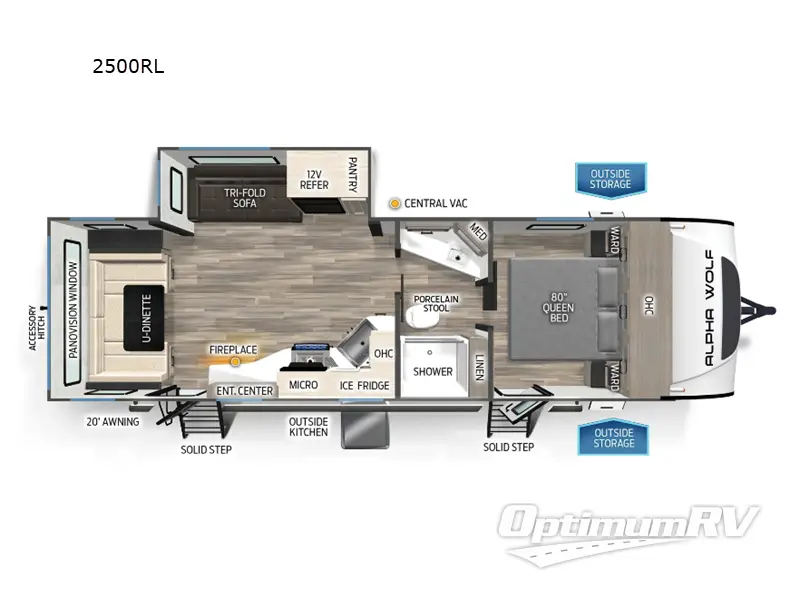 2025 Forest River Cherokee Alpha Wolf 2500RL RV Floorplan Photo